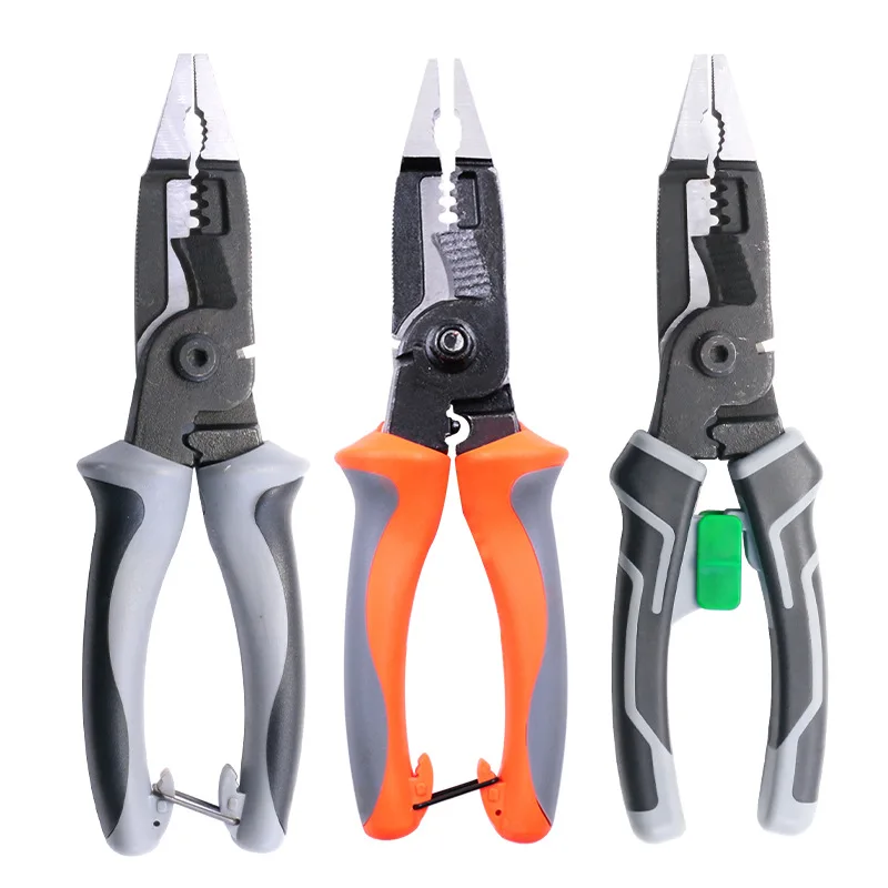 

Multifunctional Electrician Pliers - 6 in 1 Industrial Electrician Pliers for Cable Cutting, Wire Opening and Wire Stripping