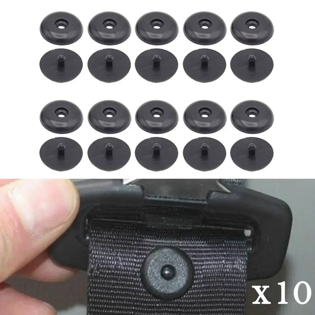 10Pair/Pack Car Parts Black Plastic Car Safety Seat Belt Stopper Spacing Limit Buckle Clip Retainer Seatbelt Stop Button NEW USE