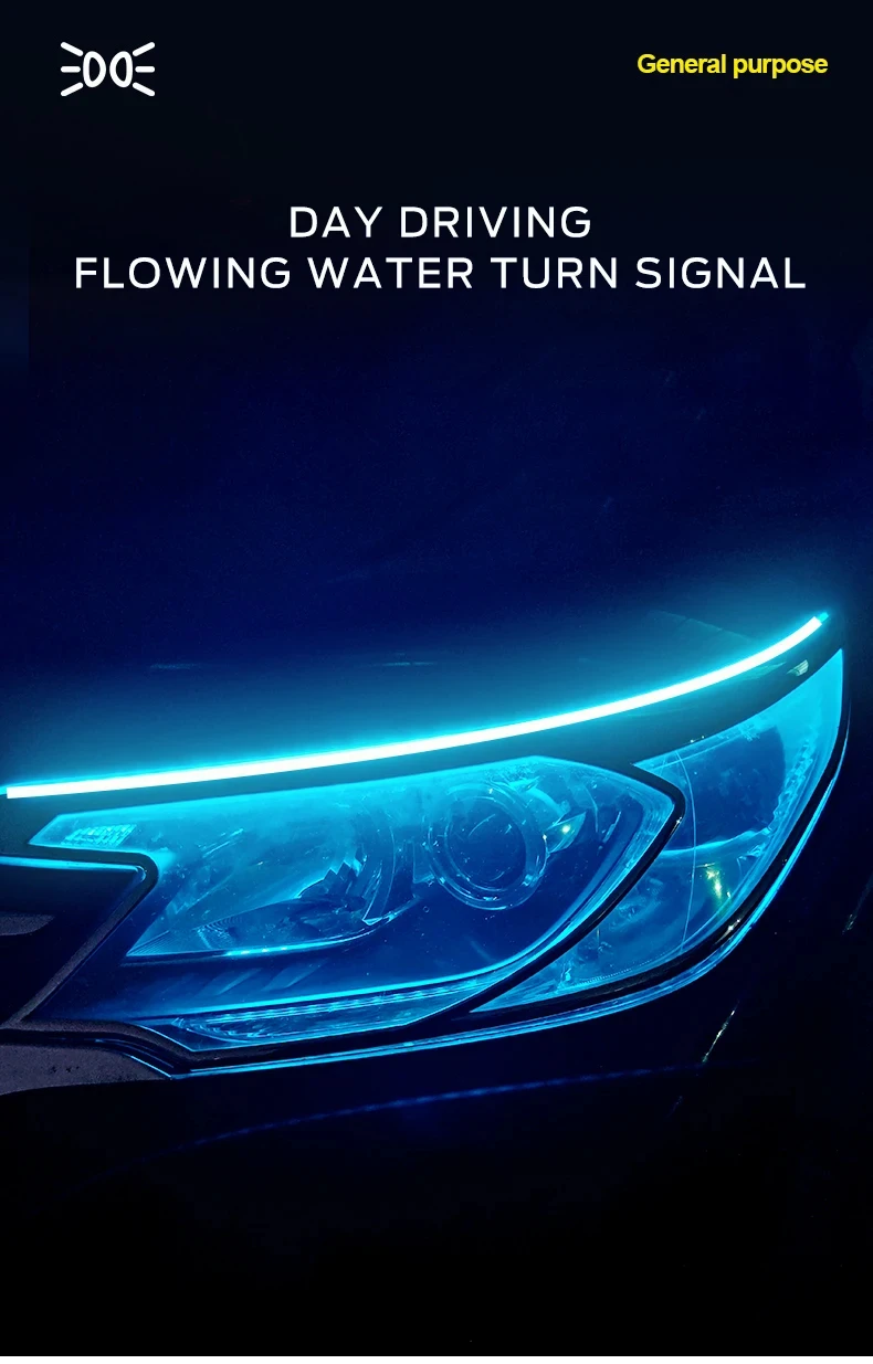 2 stücke Auto Led DRL Licht Streifen Tagfahrlicht Lampe Dynamische Scan Flexible Wasserdichte Scheinwerfer Blinker Lichter 12V universal – Detail 2