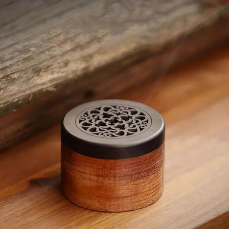 Mini Solid Wood Incense Box Creative Sandalwood Fragrance Censer Portable Hollow  Aromatherapy Burner Home Decor