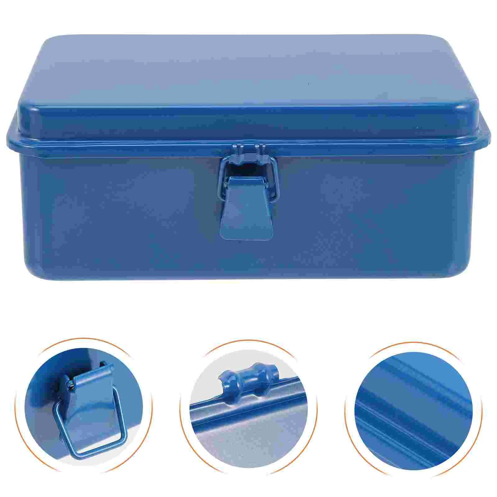 Screwdriver Iron Sheet Tool Box Mini Toolbox Mechanics Tools Organizer Gadget Blue Heavy Duty