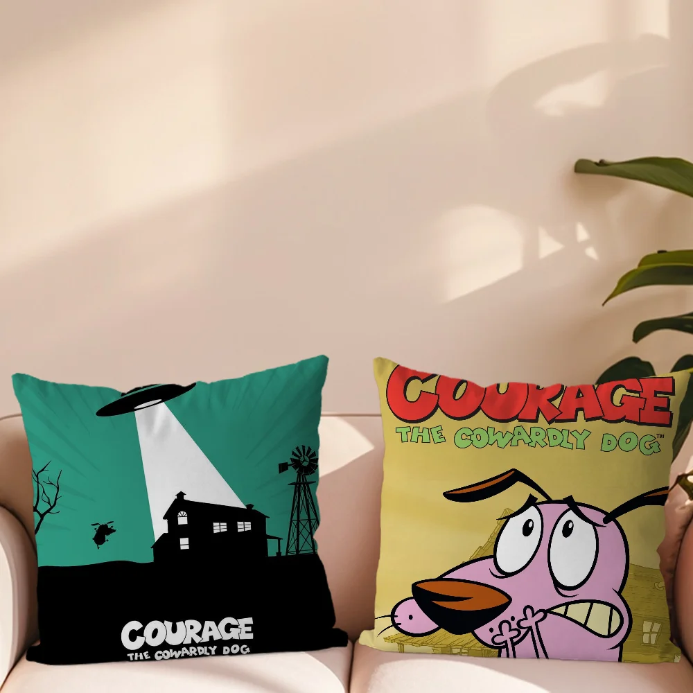 C-COURAGE The C-Cowardly Dog Pillow Case Sofa Cushion Cover Office Simple Decorative Pillowcase