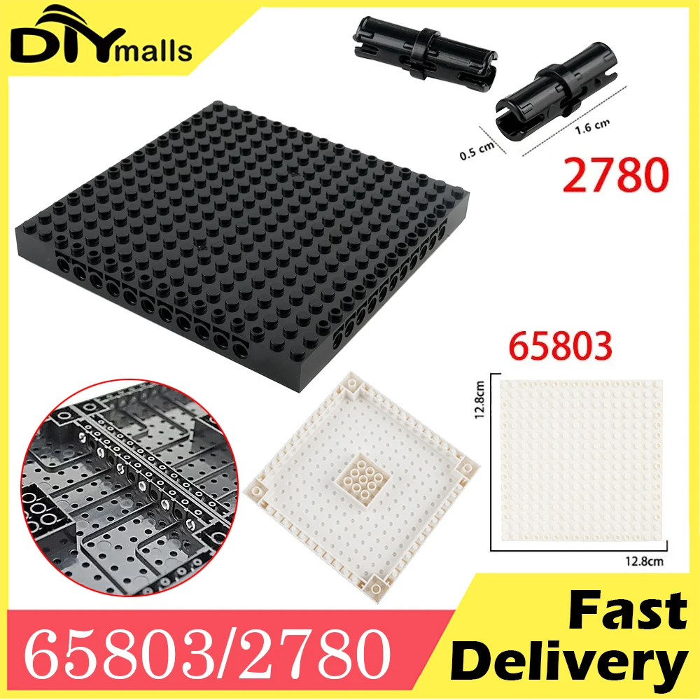 

1/2/3/4pcs 16x16 Dots Building Blocks Baseplate 65803 Black/White Splice Bricks DIY Combination MOC Hole Connect Parts 2780 Pins