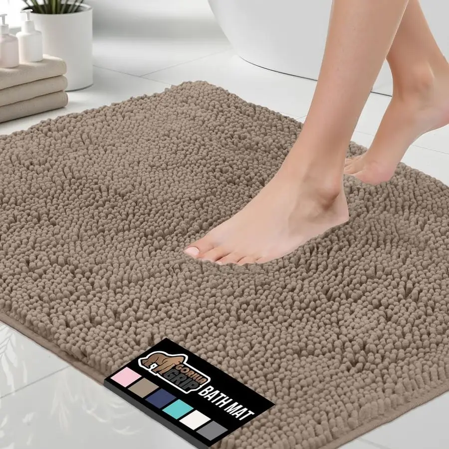 

Bath Rug Mat 36x24, Thick Absorbent Chenille, Quick Dry Microfiber Mats, Rubber Backing Washable Shower Floor Rugs, Bathmat Runn
