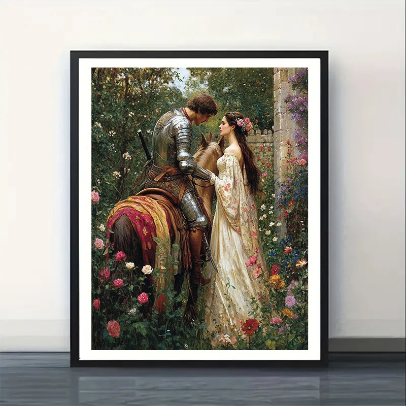 Diamond Painting Medieval Knight And Princess Mosaic Handmade Art Exquisite Gift Home Decor