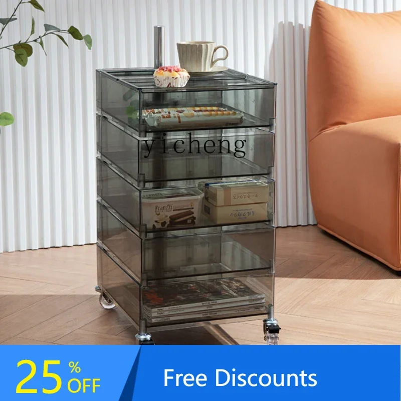 

LYY Array Cabinet Bedroom Creative Movable Shelves Small Cabinet with Wheels 360 Storage Cabinet
