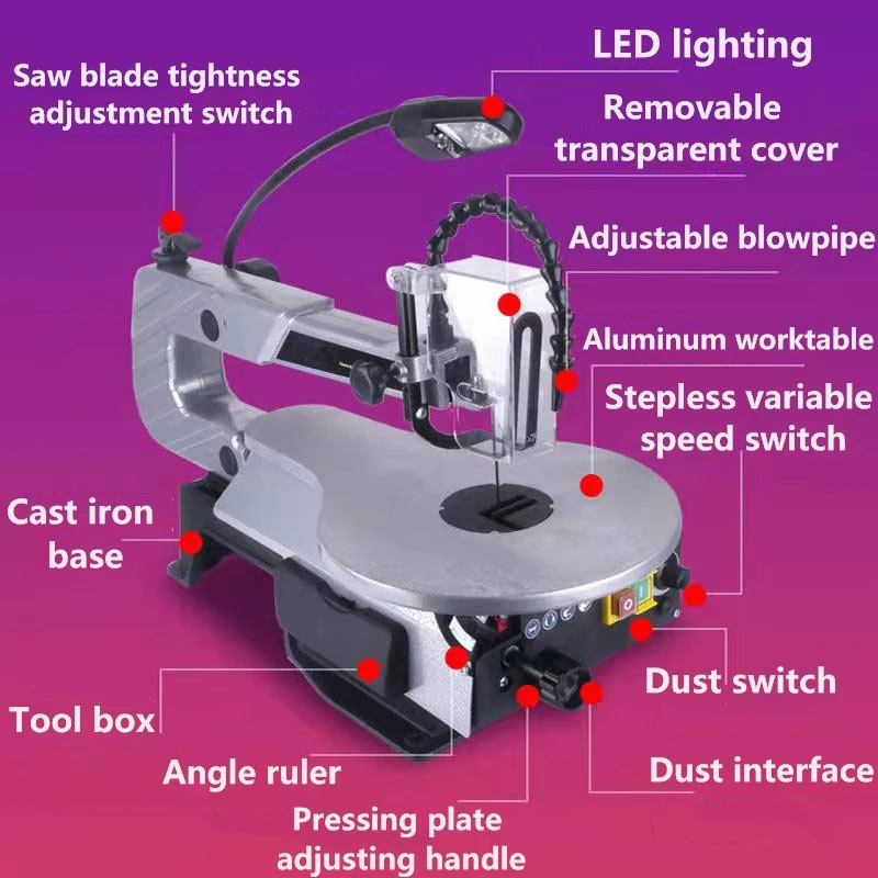 Elektrische Stichs äge Bank Typ Drahts äge DIY Schnitz maschine Holz bearbeitungs werkzeuge Dekoration Zeichnung Säge Edm Drahts chneide maschine