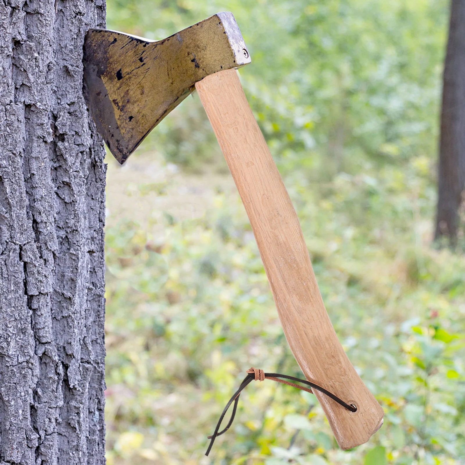 

32Cm Wooden Axe Handle Replacement Ergonomic Curved Design for Mini Axes Camping Gardening Outdoor Activities Camp Axe Handle