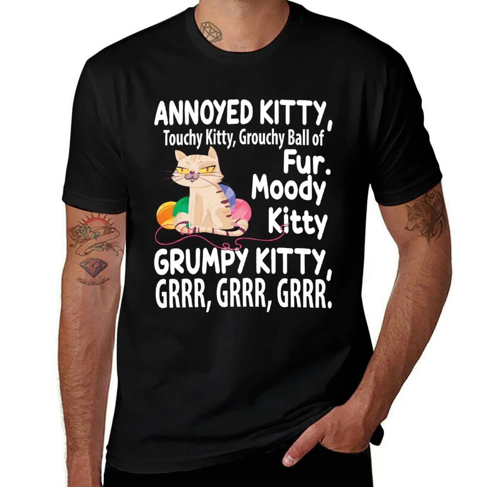 

Angry Cat Kitten Lover Funny Attitude Fur Pet Owner T-Shirt Man t-shirt anime stuff plus sizes t shirt for men
