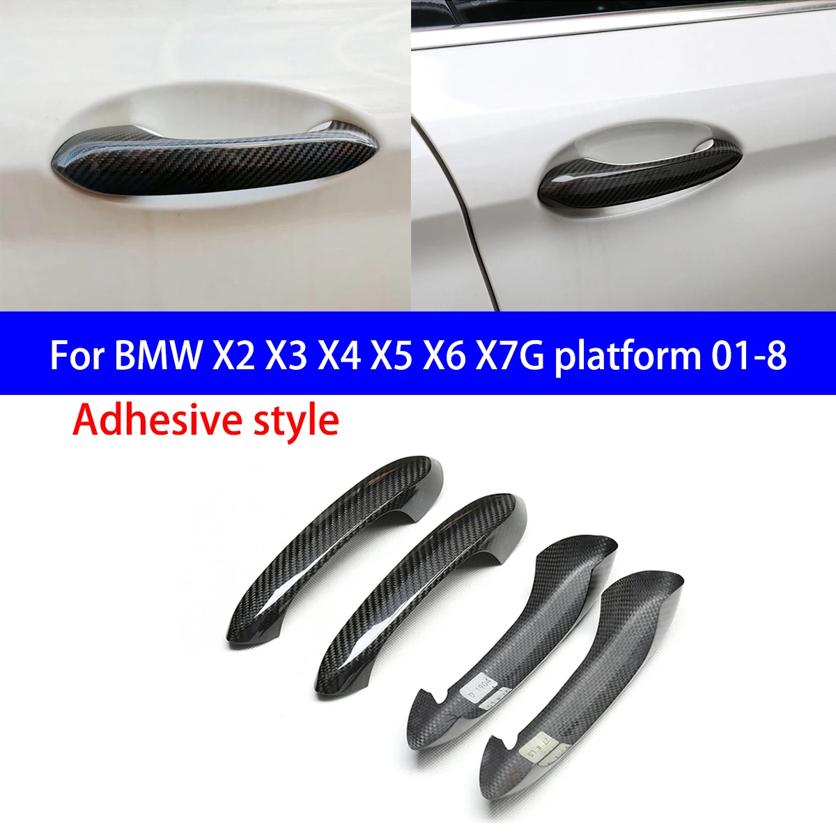 

Suitable for BMW X2 X3 X4 X5 X6 X7G Platform 01-8 Dry Carbon Fiber Door Handle Shell Sticker