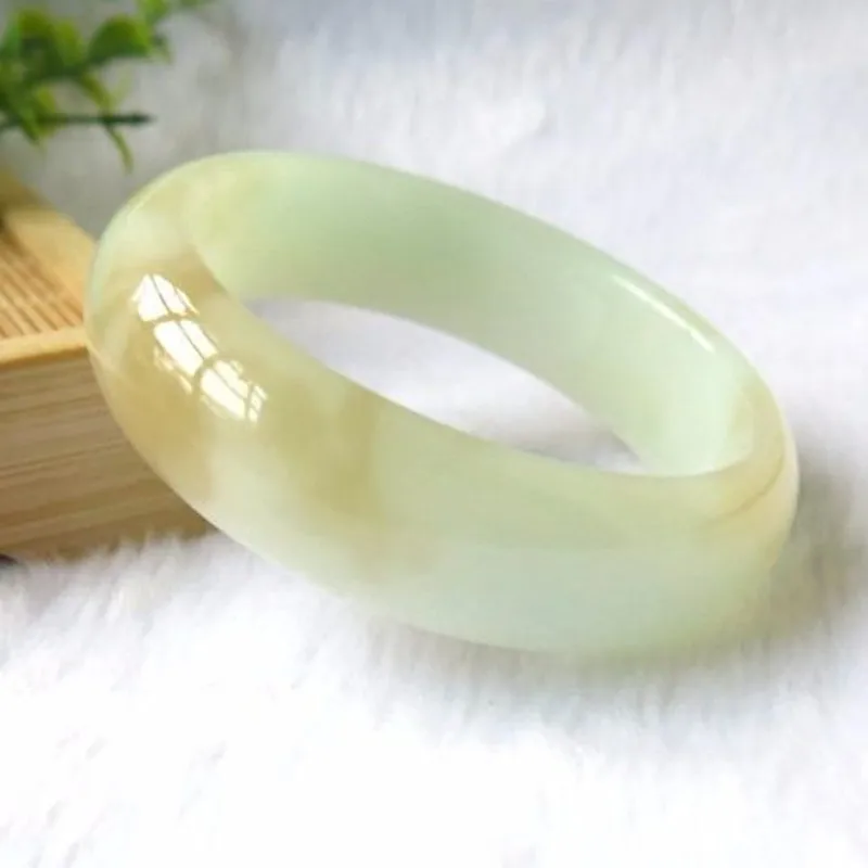 Quality Genuine Hetian Jade Bracelet Chinese Style Gray White Sugar Bangle Fashion Jewelry Accessories