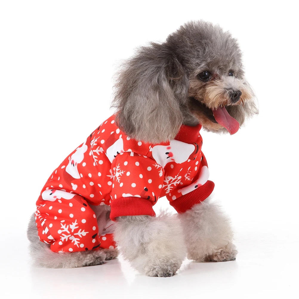 

Pet Clothes Puppy Dog Warm Santa Snow Pattern Durable Outdoor Walking Jogging Party Christmas Costume Large Size Dog Jacket