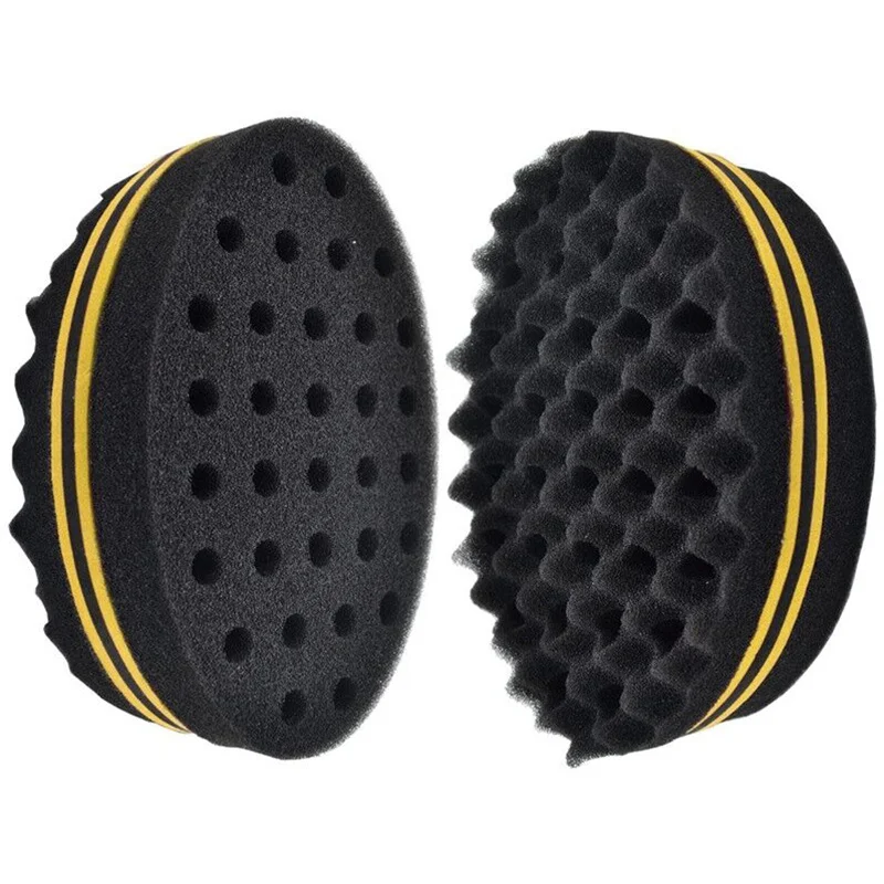 Double Sided Curling Sponge Brush African Magic Curly Hair Comb Styling Pyramid Type Porous Side Braid Hair Twist Tool