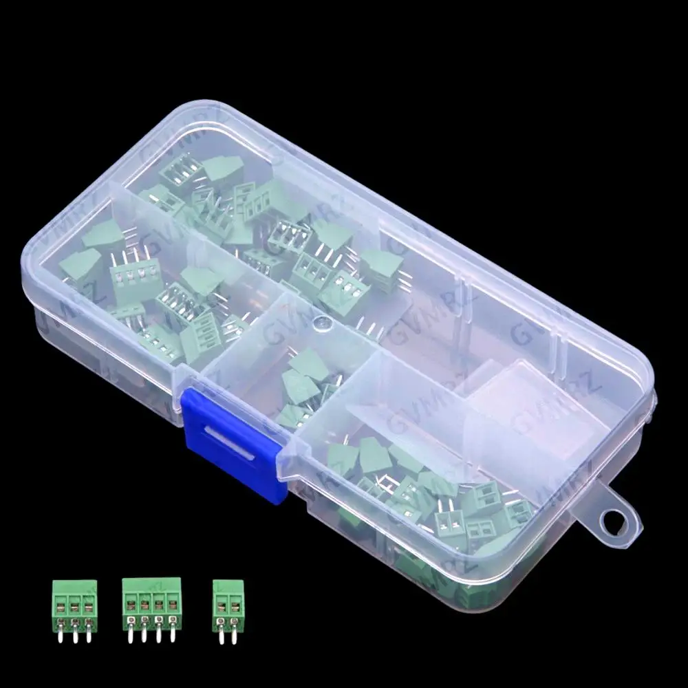 50PCS 2PIN 3PIN 4PIN  DG308 KF128 terminal blocks 2.54mm pitch PCB screw type kit  2P 3P 4P