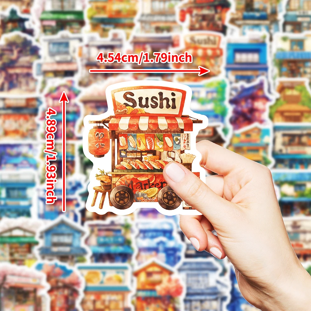 10/30/50 szt. Naklejki z motywami z kreskówek, retro, japońskie uliczne sklepy, vintage anime, naklejki graffiti, naklejki na laptopa, bagaż, telefon