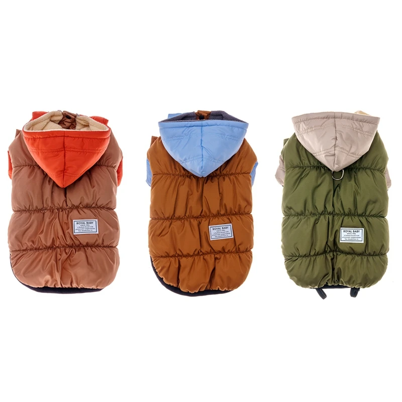 Abrigo con capucha para perros pequeños, chaqueta con anillo de correa, forro polar cálido de invierno, traje acogedor para cachorros, prendas para mascotas y gatos