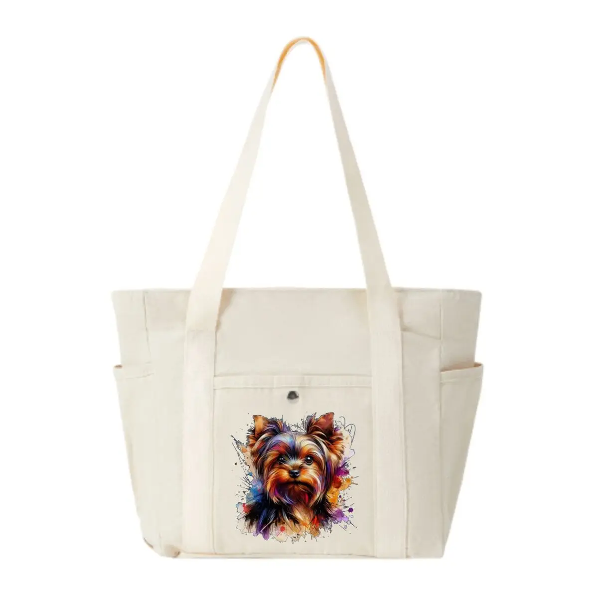 

Watercolor Yorkshire Terrier Large Capacity Tote Canvas Bag for Work Outgoing High Appearance Commuting