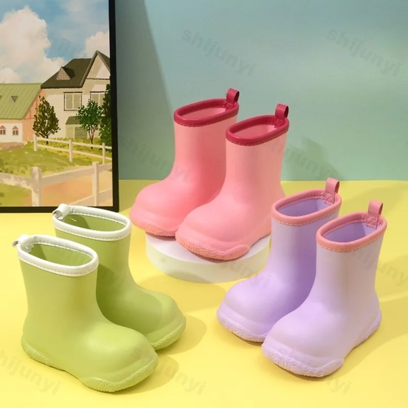 2026 New Children's Rain Boots Cartoon Rain Boots Anti Slip Thick Soled Height Increasing Lightweight Fashion Waterproof Shoes image 4