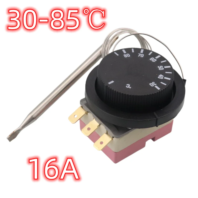 16A Centigrade Ceramic Base Mechanical Thermostat Water Heater Temperature Switch NO+NC 3 pins 30-85C XOJOX