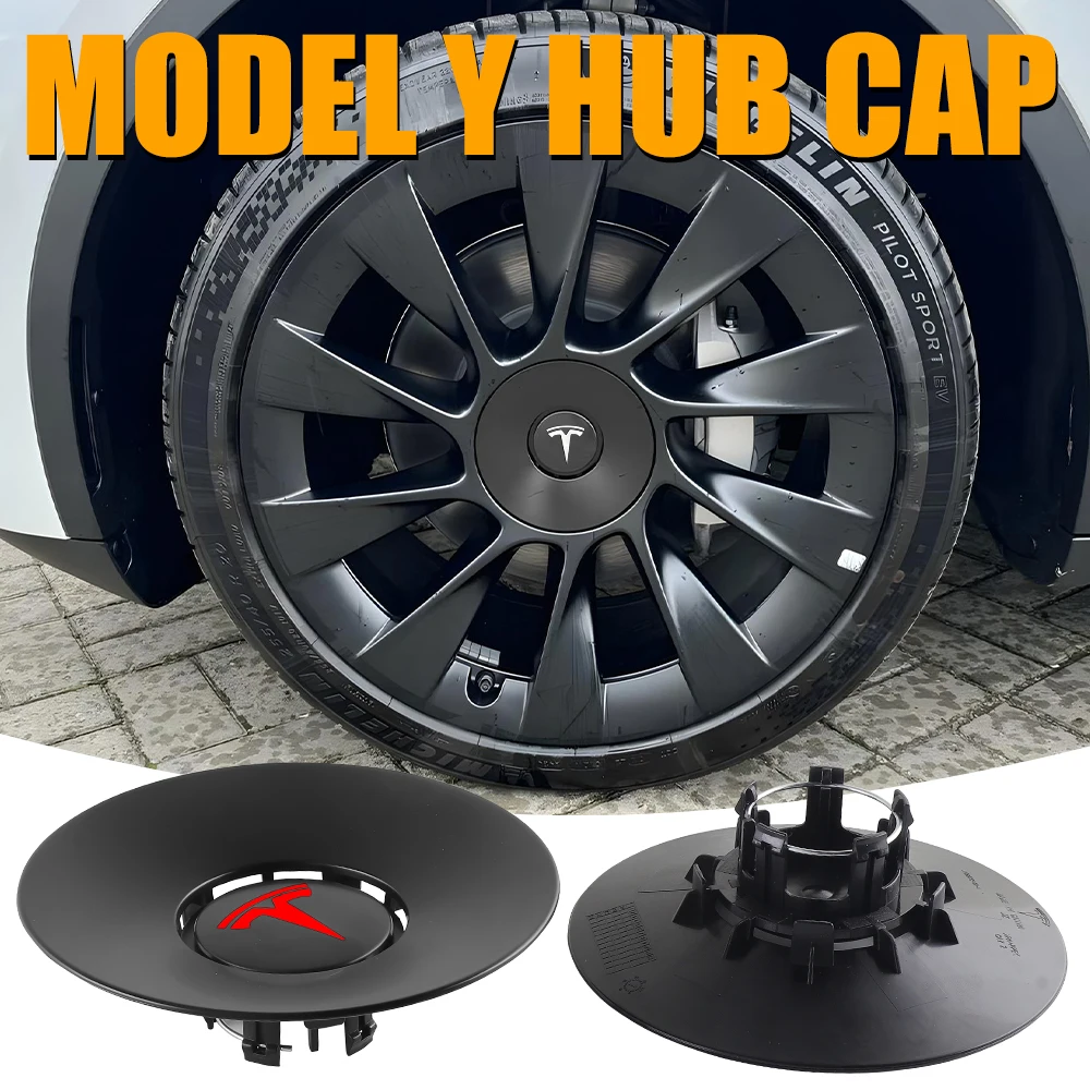 

4PCS 20-Inch Car Wheel Hub Drum Cover Center Cap for Tesla Model Y OEM 1188233-11-A Auto Emblem Badge Accessories