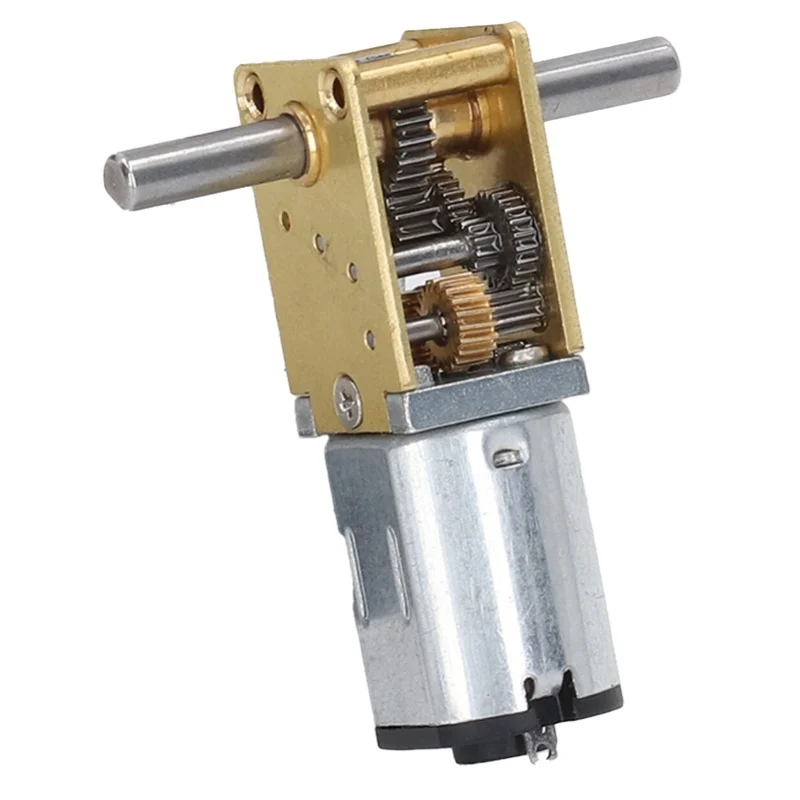 DC12V 27RPM Dual Shaft Motor Micro Worm Gear Reduction Motor Low Speed Motor With Fixed Seat 1218-N20