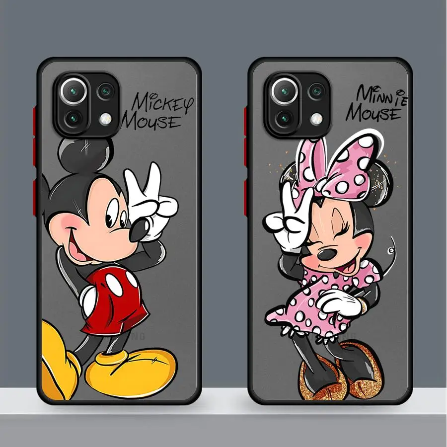 Disney Mickey Minnie Mouse Phone Case for Xiaomi Redmi 13C 12 5G 12C 10C 10 9 9A 9T A1 9C A2 Plus K40 Pro Matte Cover Funda Case