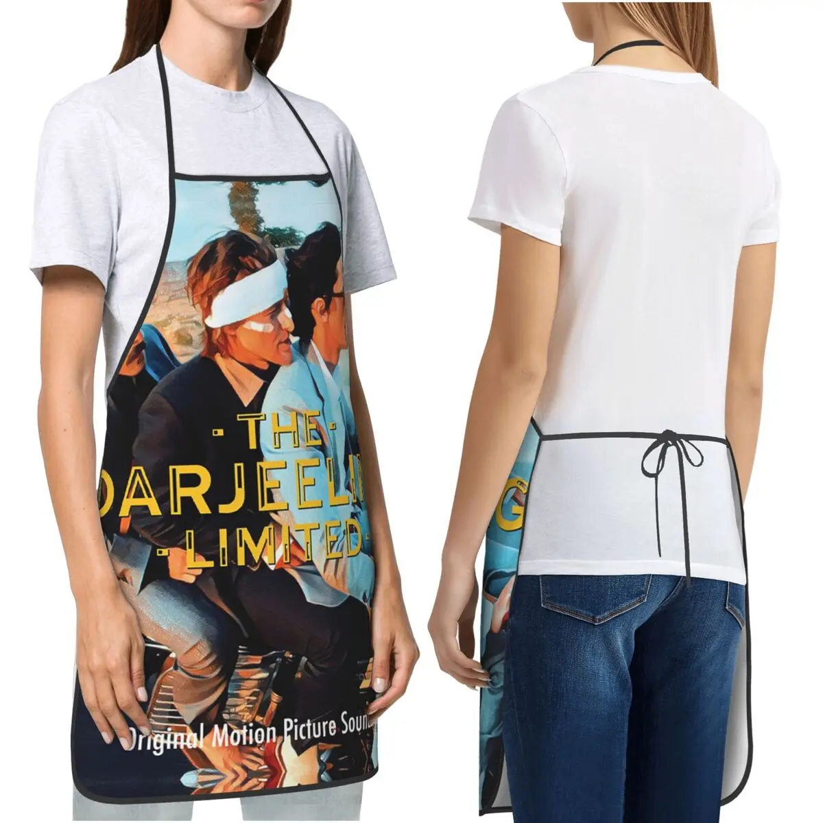 Wes Anderson - THE DARJEELING LIMITED Album Cover Aprons Chef Cooking Cuisine Tablier Bib Kitchen Cleaning Pinafore Painting