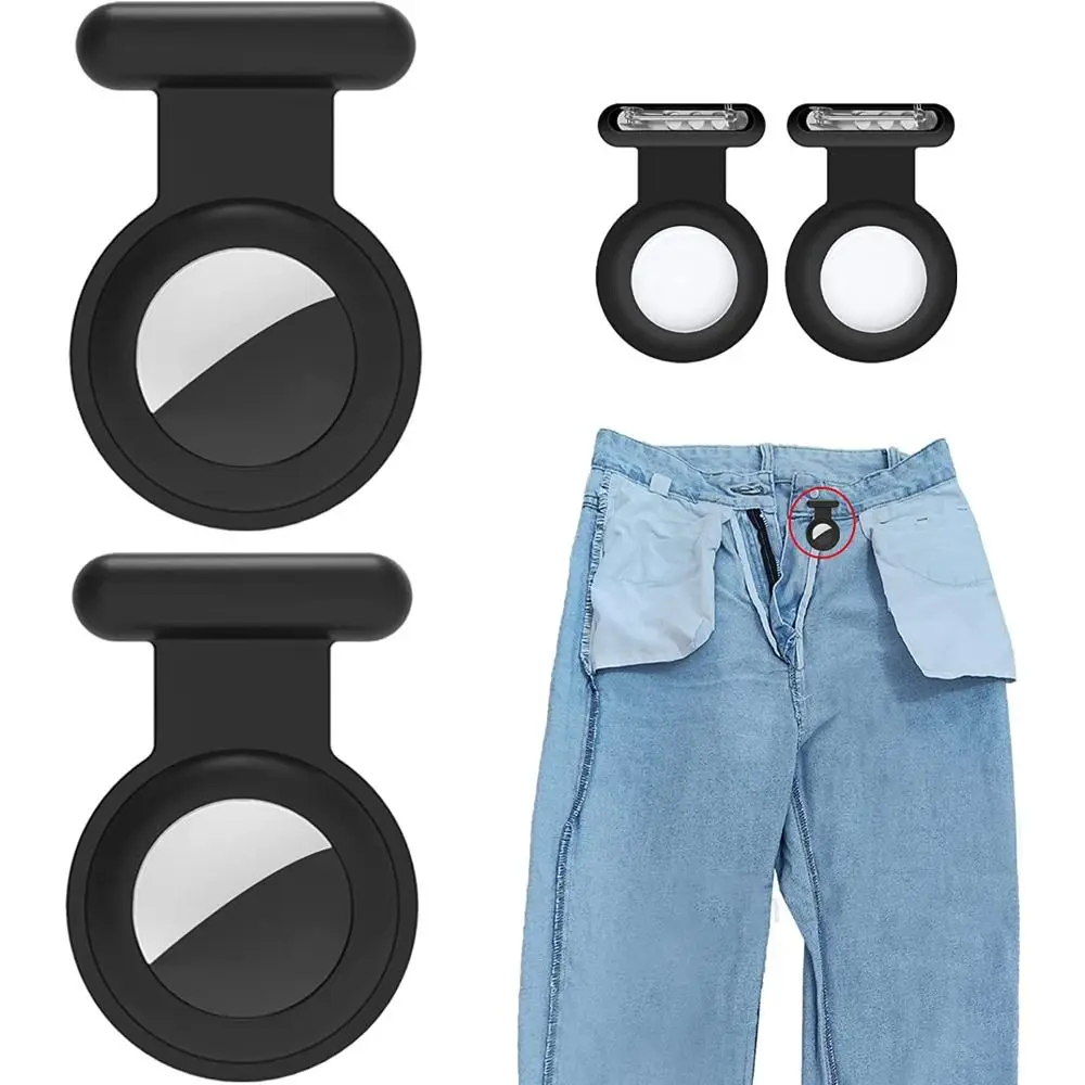 New Silicone Tracker Case with Invisible Pin Tracker Cover Silicone Holder Kids Elder Clothing Protector Pin for AirTag