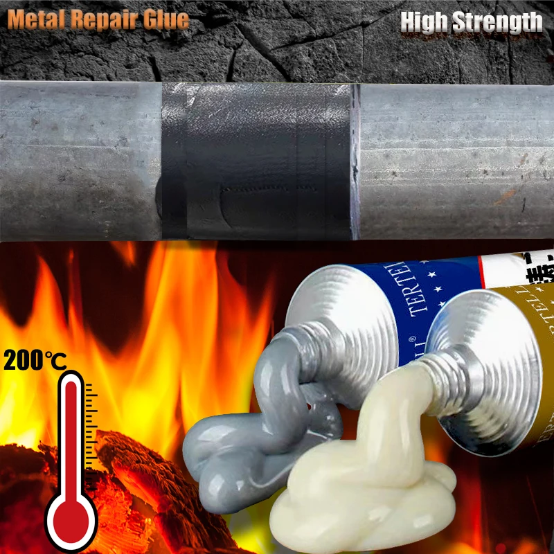 High Temperature Metal Repair Glue Cast Iron High Strength Repairing Adhesive Heat Resistance Cold Weld Industrial Glue Sealers