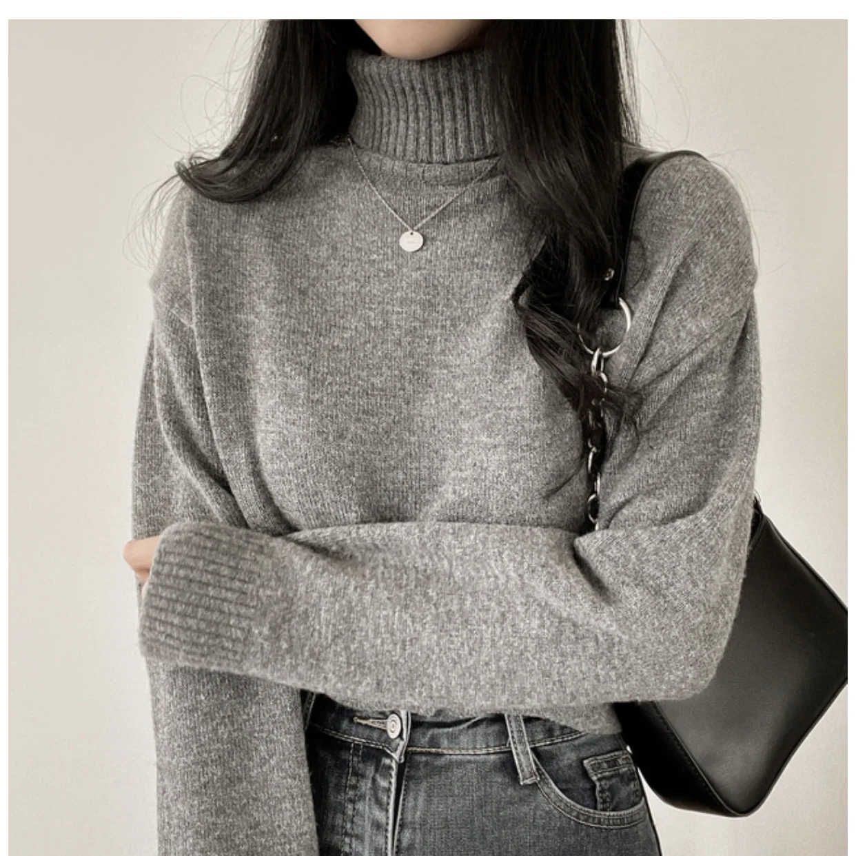 

Шикарный трикотаж High Ne, женский свободный длинный свитер све теплого цвета из полиэфирного волокна, осенне-зимний модный свитер