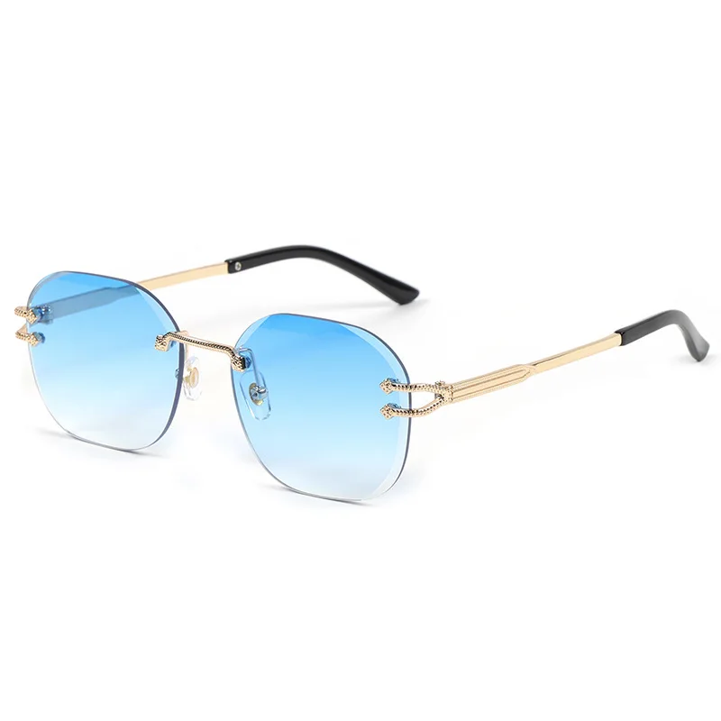 COULIER Classic Trend Sunglasses Woman Outdoor UV-Protection Unisex Eyewear Frameless Pilot Casual Leopard Party Sun Glasses