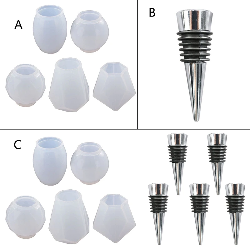 

1 Set Silicone Molds Bottle Stoppers Resin Casting Molds DIY Craft Tools for Making Wine Stoppers Chocolates Dropshipping