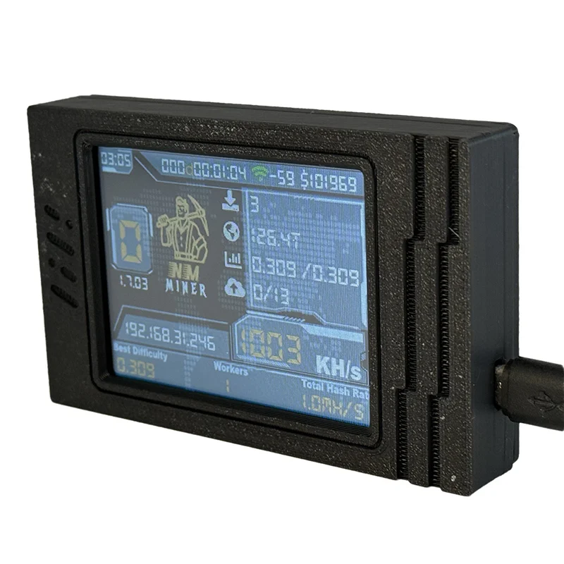 

BTC Bitcoin Crypto Miner Nerdminer V2 MAX Solo Miner 1050KH/S 2.8 Inch Smart Display Nerdminer Win 3.125 BTC