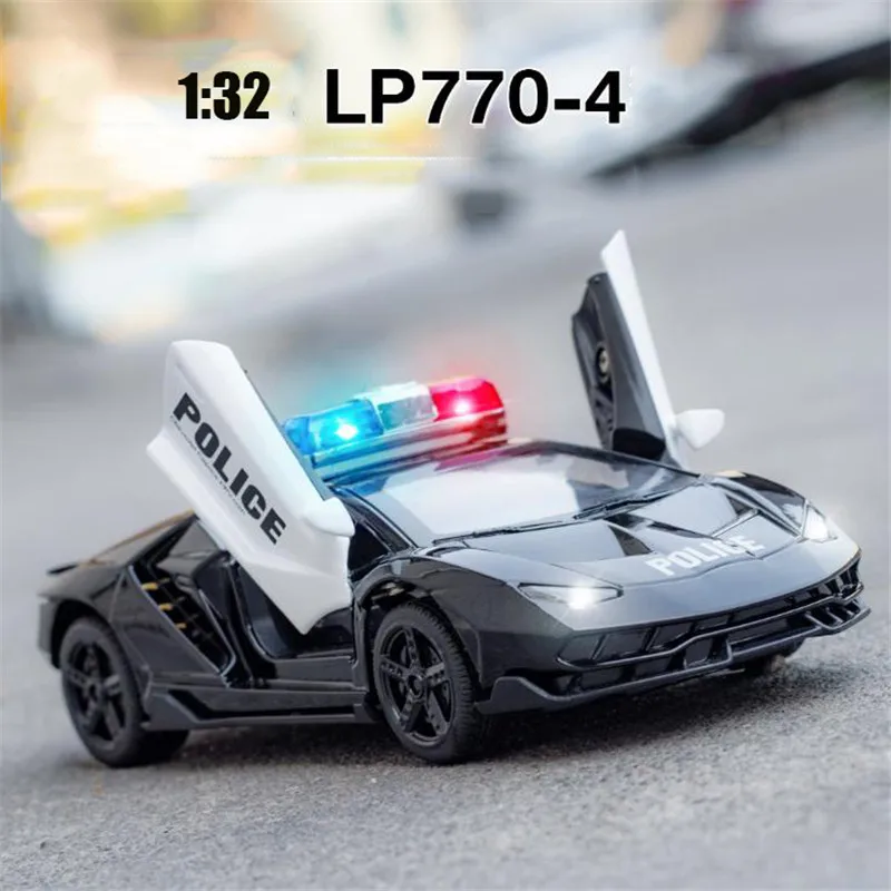 LP770 1:32 Car Alloy Sports Car Model Diecast Sound Light Super Racing Lifting Tail Car Wheels Toys For Children Christmas gift