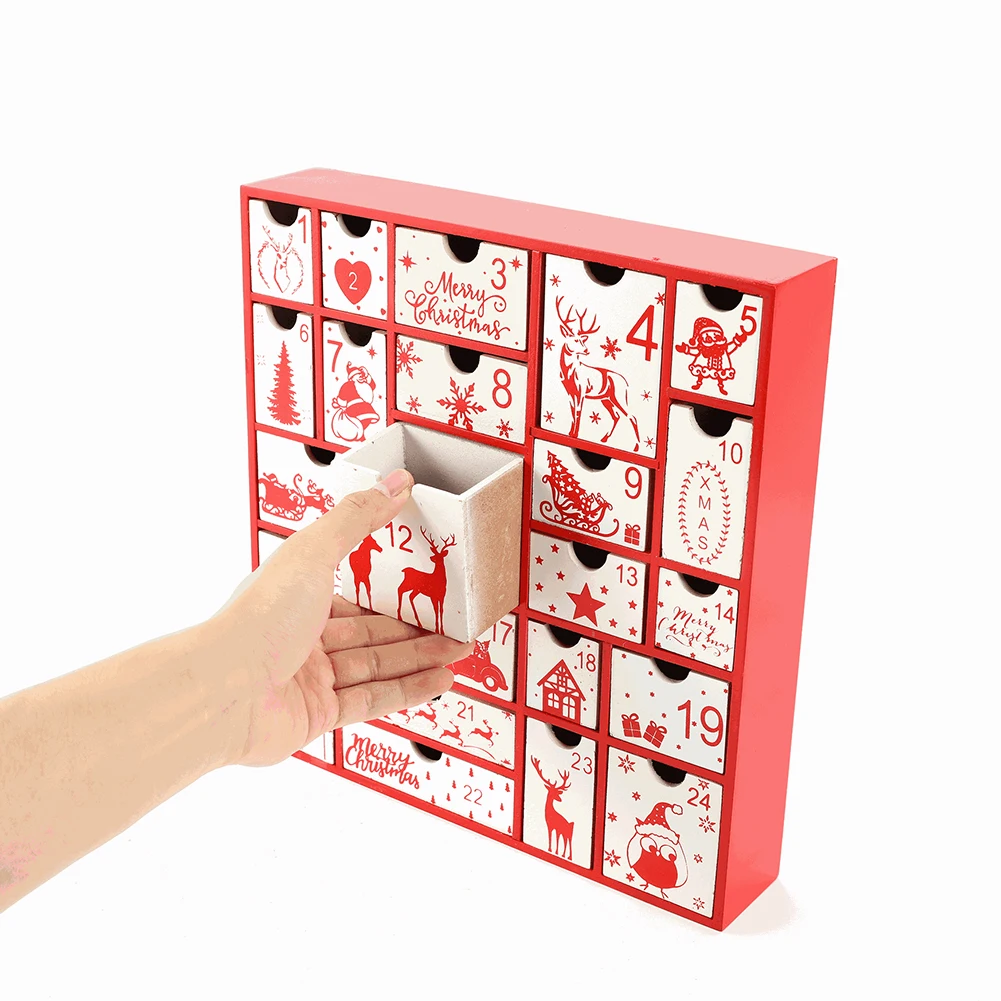 

Christmas Wooden Advent Calendar With 24 Drawers Countdown To Christmas Decoration Calendar Ornament Xmas Gift For Kids