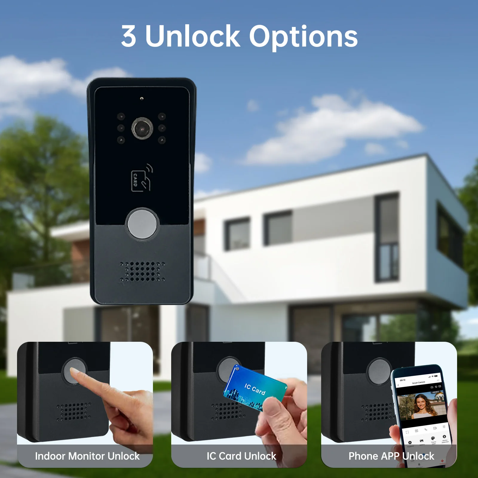 2 سلك فيديو إنترفون فيديوفون 7 "IPS شاشة تعمل باللمس للرؤية الليلية تتفاعل فتح سجل الحركة 1080P تويا التكامل الذكي D6