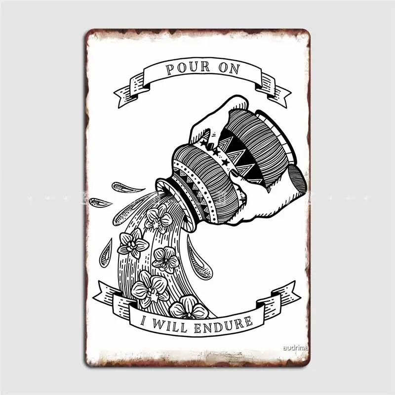 Zodiac Tattoo Series Aquarius Poster Metal Plaque Wall Pub Living Room Designing Garage Decoration Tin Sign Posters