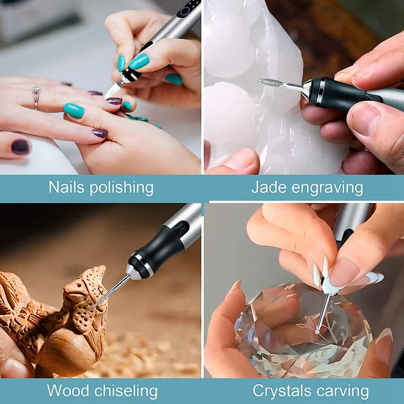 Penna per incisione elettrica USB ricaricabile macchina per incisione Cordless portatile fai da te incisore argento per gioielli pietra di legno