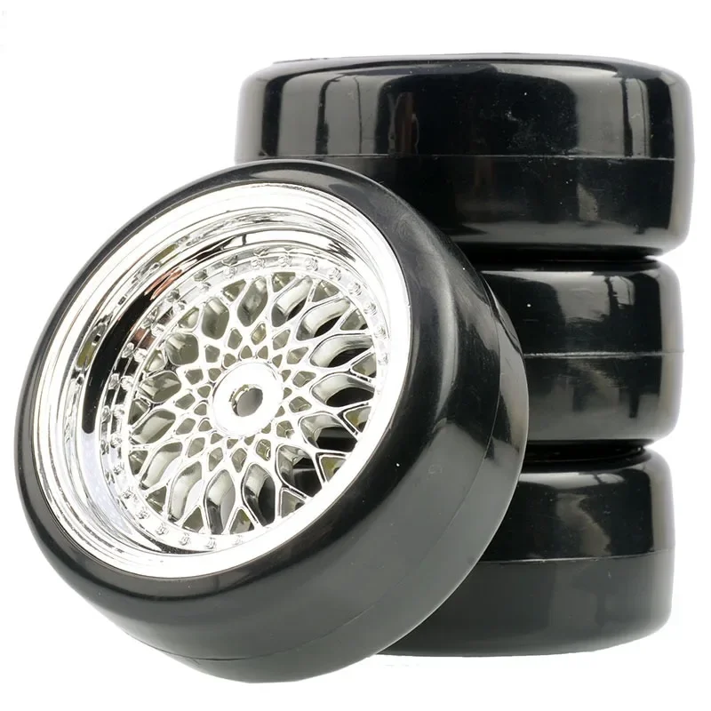 

4Pcs RC 1:10 Drift Car Plastic Wheel Rim &Tyre tires For HSP 94123/94103/D4/D3 Offsrt 3/6/9mm