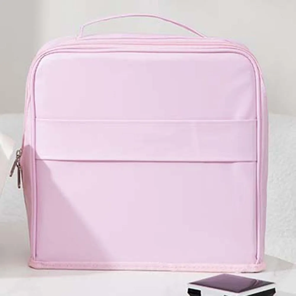 حقيبة مكياج عمودية ثابتة من البولي يوريثان، سعة كبيرة، مضادة للرذاذ المائي، حقيبة أدوات الزينة للسفر، مقاومة للاهتراء، سميكة #2