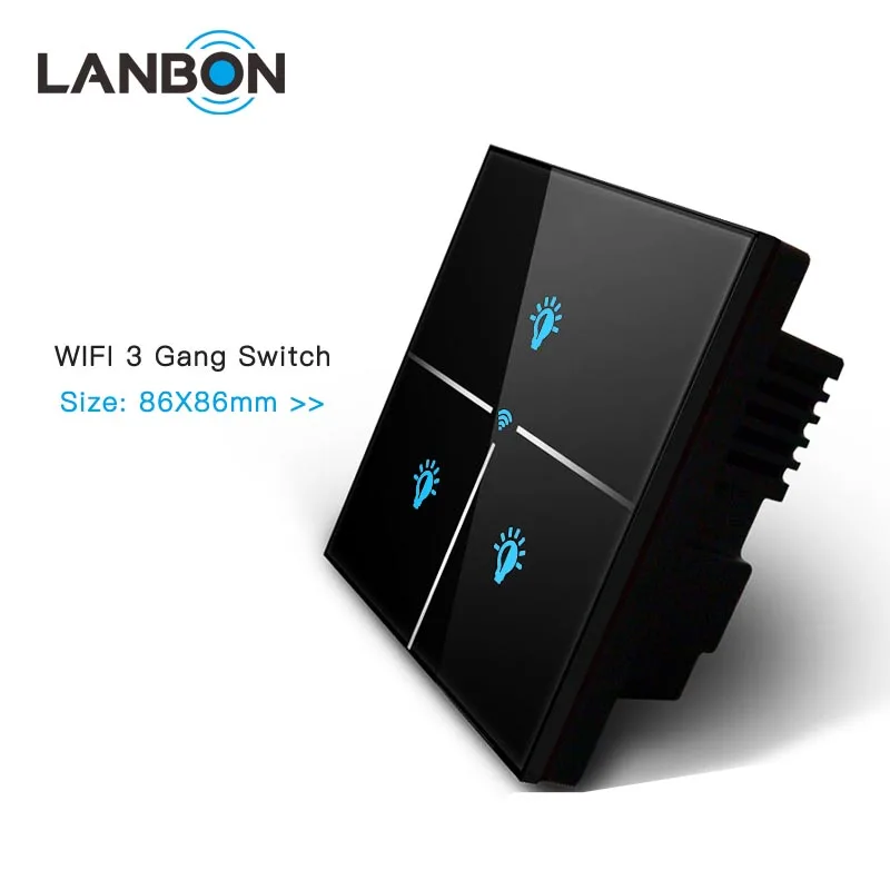 LANBON Smart Home WiFi Touch Switch for Villa and Apartment 2 Gang Electrical Smart Wall Light Switches Free APP Remote Control