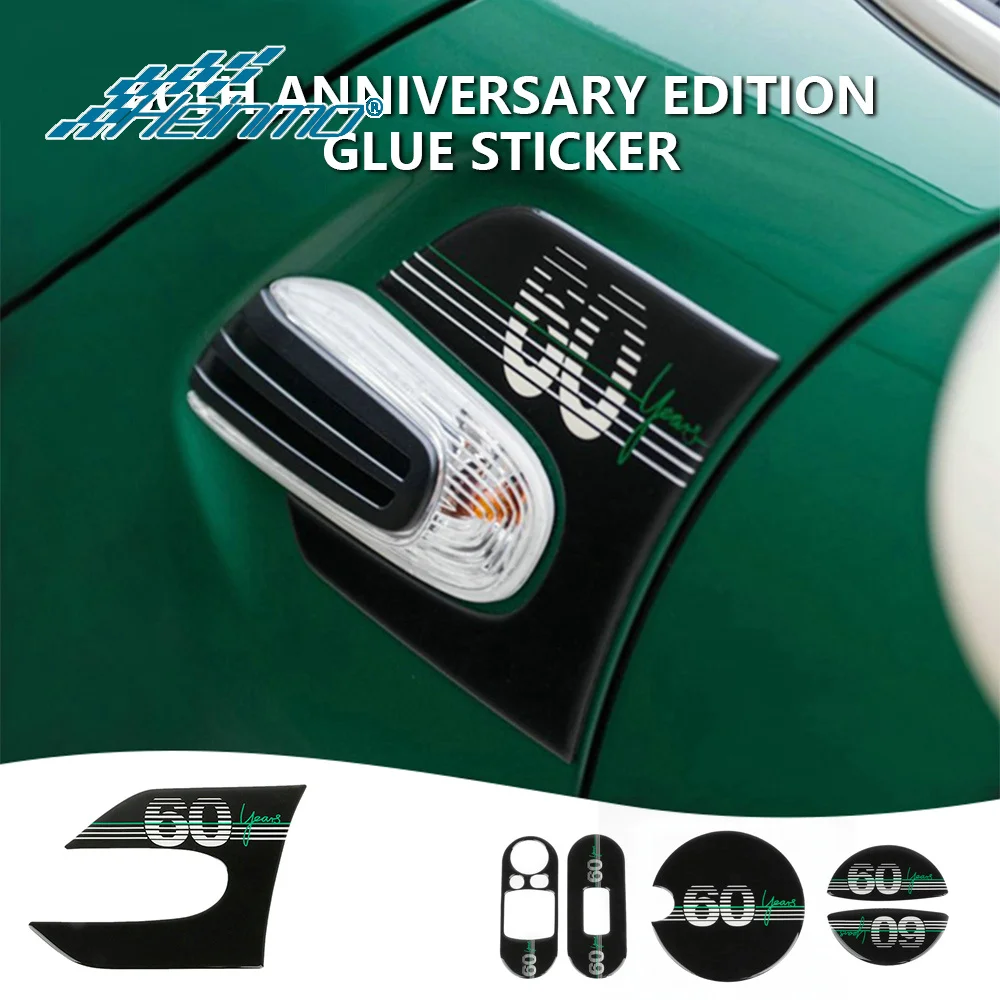 

Car For MINI One Cooper S JCW Countryman Clubman F54 F55 F56 F60 60 Years Anniversary Stickers Interior Styling Accessories