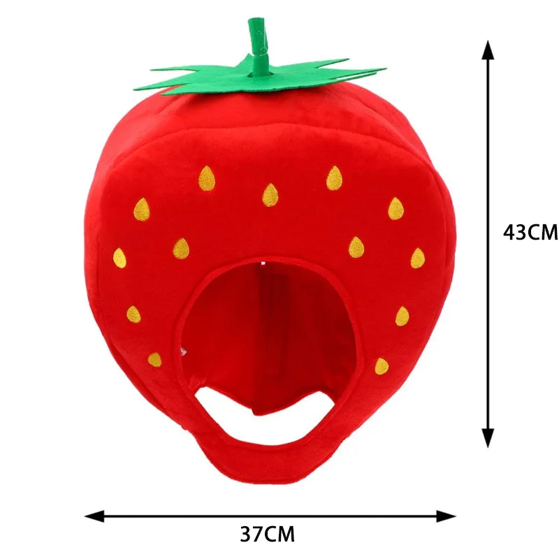 Unisex Frucht-Kopfbedeckung für Damen, Cosplay-Haube für Erwachsene, Erdbeerhut, Karnevalskostüm-Requisite – Detail 3