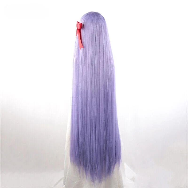 Fate Cosplay Matou Sakura Cosplay Wig Lavender long Straight Hair Synthetic Wigs