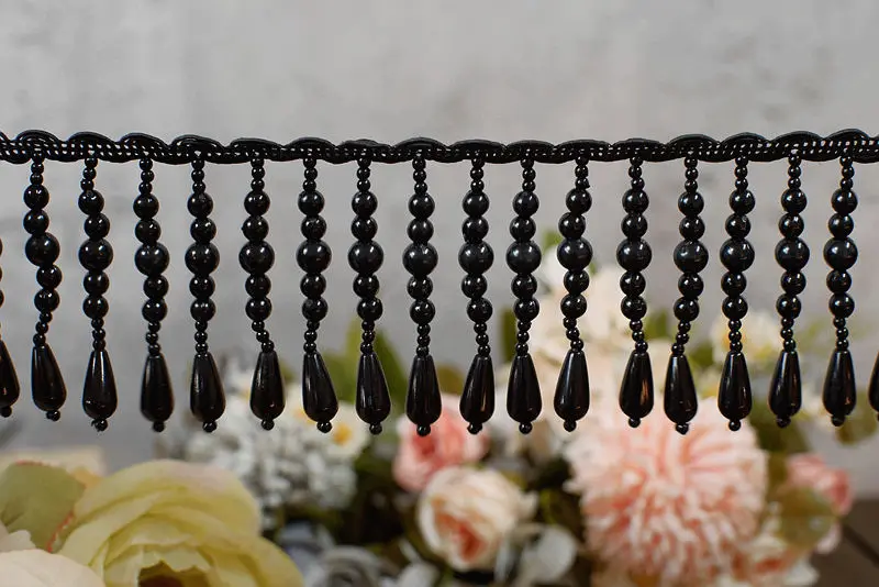 2 Yard/Lot Perlenanhänger Spitzenbesatz DIY Fransen Quaste Hochzeitskleid Kleidung Cheongsam Schal Lampe Vorhang Dekoration – Detail 19