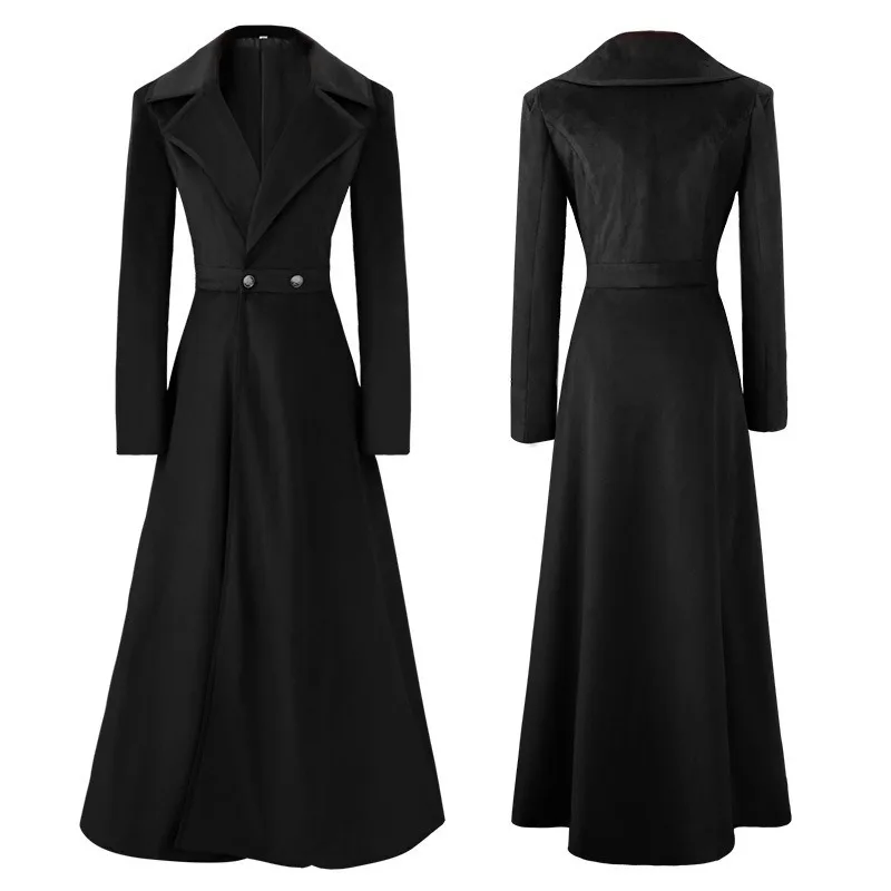 

Long Trench Coat Women Knee Length Ankle Velvet Overcoat Evening Dress Coat