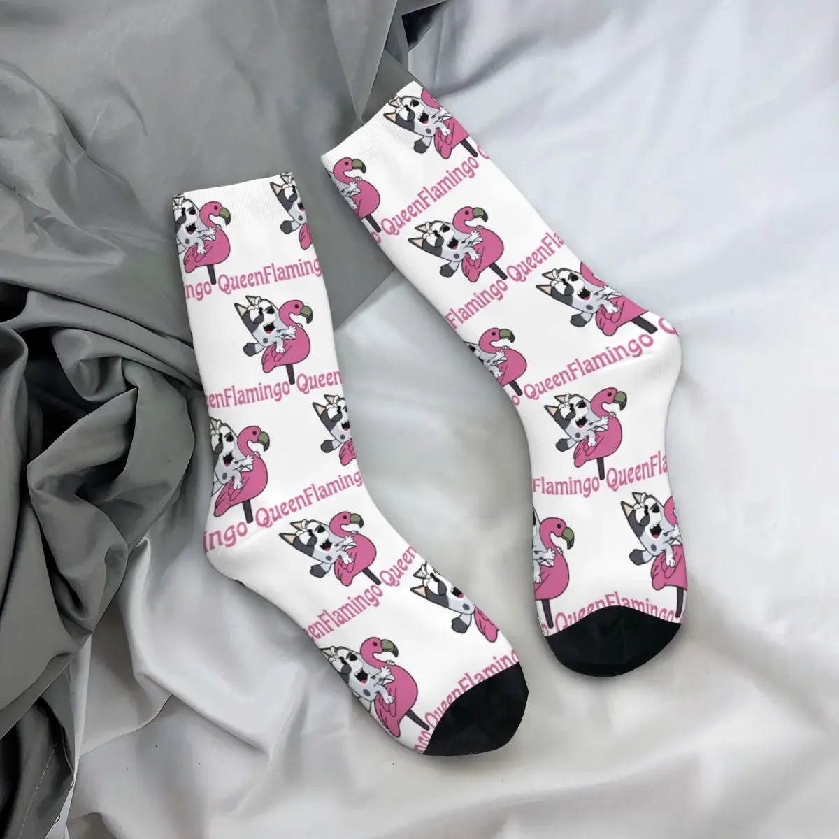 Flamingo Queen Socks Harajuku Sweat Absorbing Stockings All Season Long Socks Accessories for Man's Woman's Birthday Present