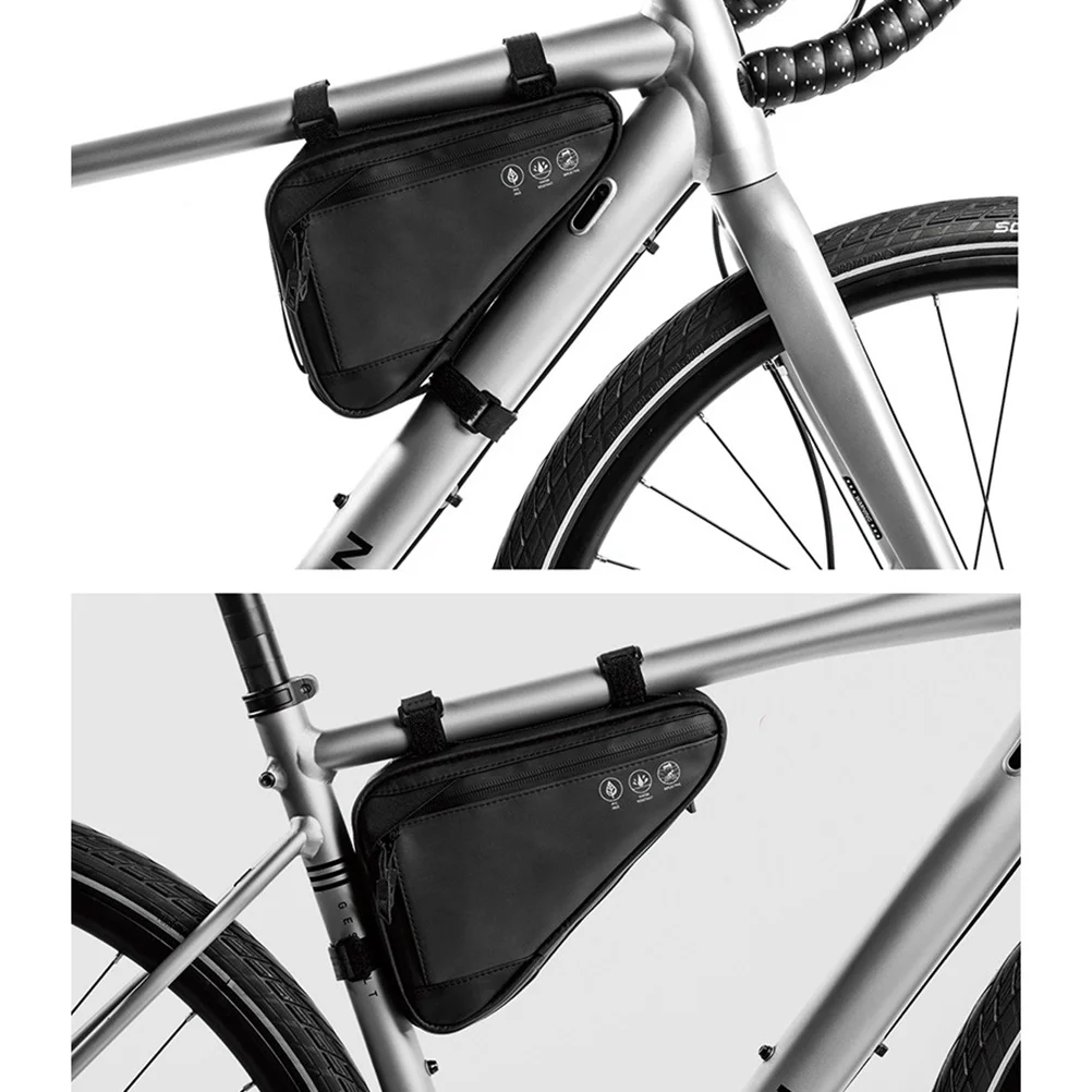 

Universal Bike Storage Bag Compact Lightweight Triangle Pouch for Cycling Essentials Fits Phone Sunglasses Gloves Road Mountain