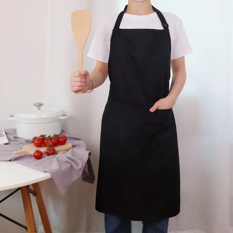 Sling collar waterproof apron anti-fouling oil home full body apron Kitchen work black apron protection