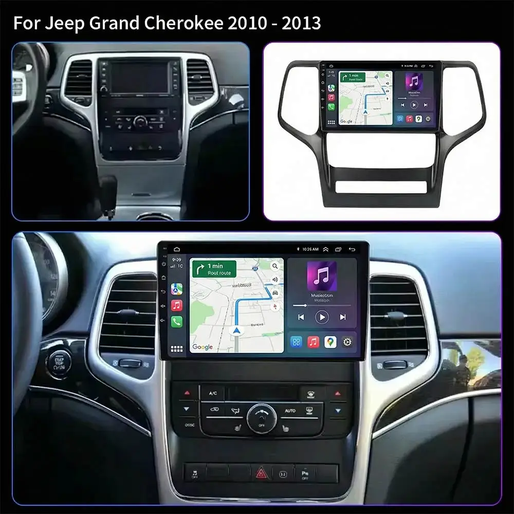 Android 15 Car For Jeep Grand Cherokee WK2 2010 - 2013 GPS Navigation High-performance CPU DVD Player Car Stereo Head Unit Wifi